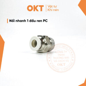 Cút Nối Nhanh 1 Đầu Ren Ngoài PC (Trắng)