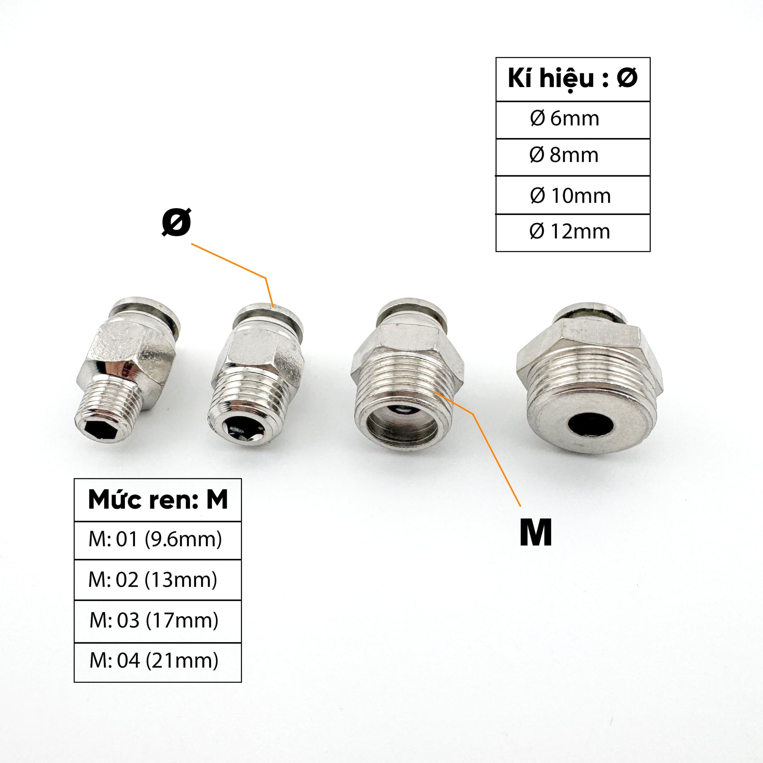 cút 1 đầu ren ngoài PC inox 8(3)