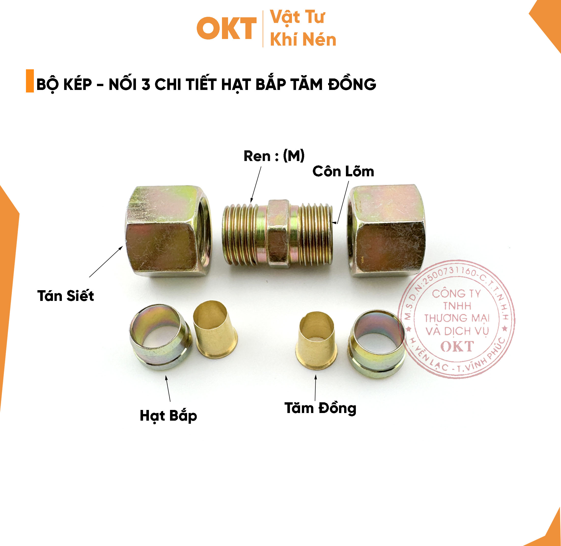 BỘ KÉP - NỐI 3 CHI TIẾT HẠT BẮP TĂM ĐỒNG