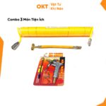 Combo 3SP (Dây Hơi Xoắn PU OK 3m + Xì Khô 3 Đầu Đồng + Dây Bơm Lốp)