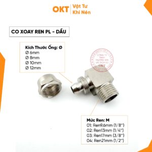 Co Xoay Ren PL (Dầu)- Nối Góc 1 Đầu Ren Ngoài
