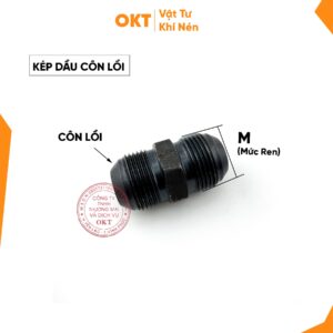 Kép Thép Đen-Nối Thủy Lực 2 Đầu Ren Ngoài Côn Lồi